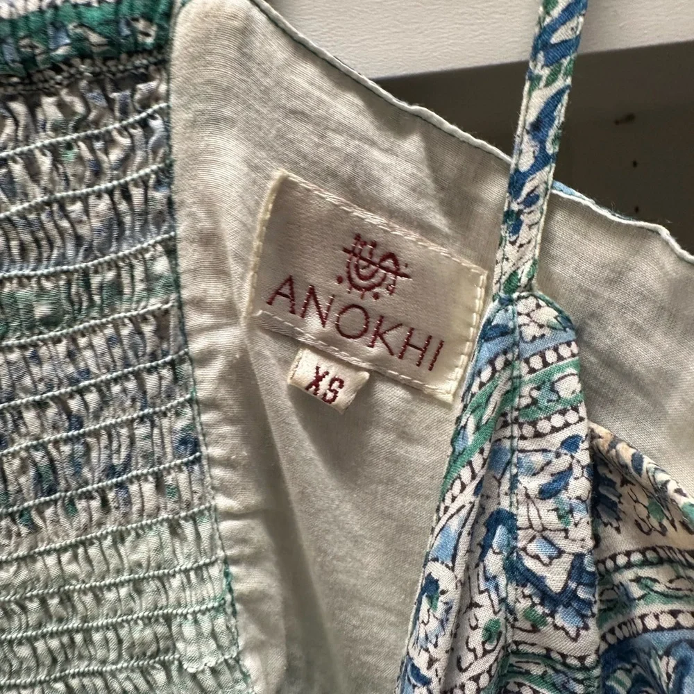 Anokhi Blue and Green Paisley Dress - Picture 3 of 4